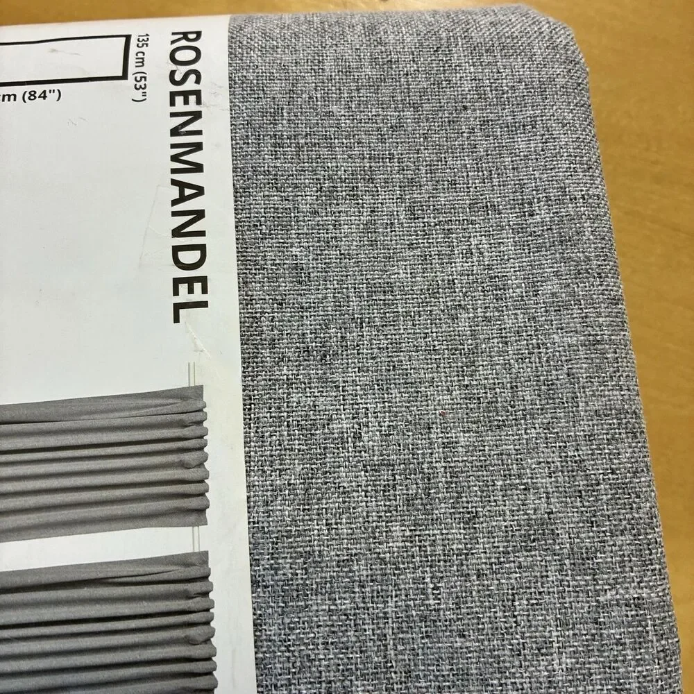 IKEA ROSENMANDEL Gray Blackout Curtain Panels Set Of 2 53x84 Textured Window